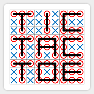 Tic Tac Toe On Tic Tac Toe Sticker